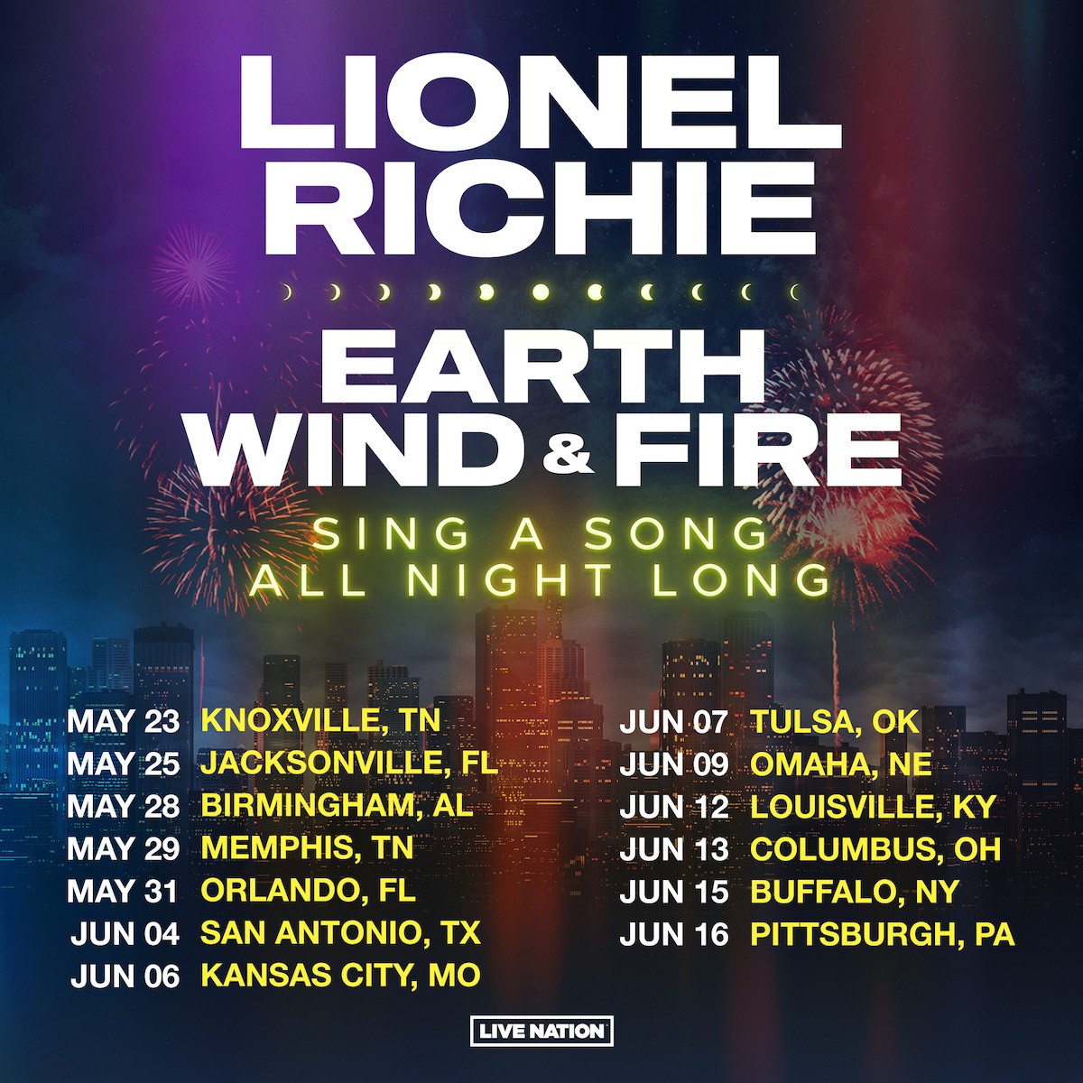 Lionel Richie EWF Sing Along All Night Long